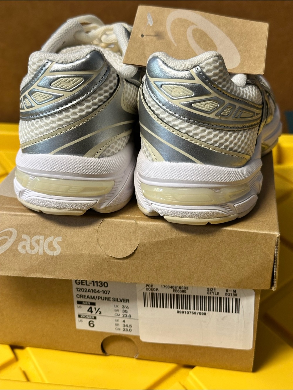 ASICS GEL-1130 Silver and White Running Sneakers - NEW - Picture 3 of 11